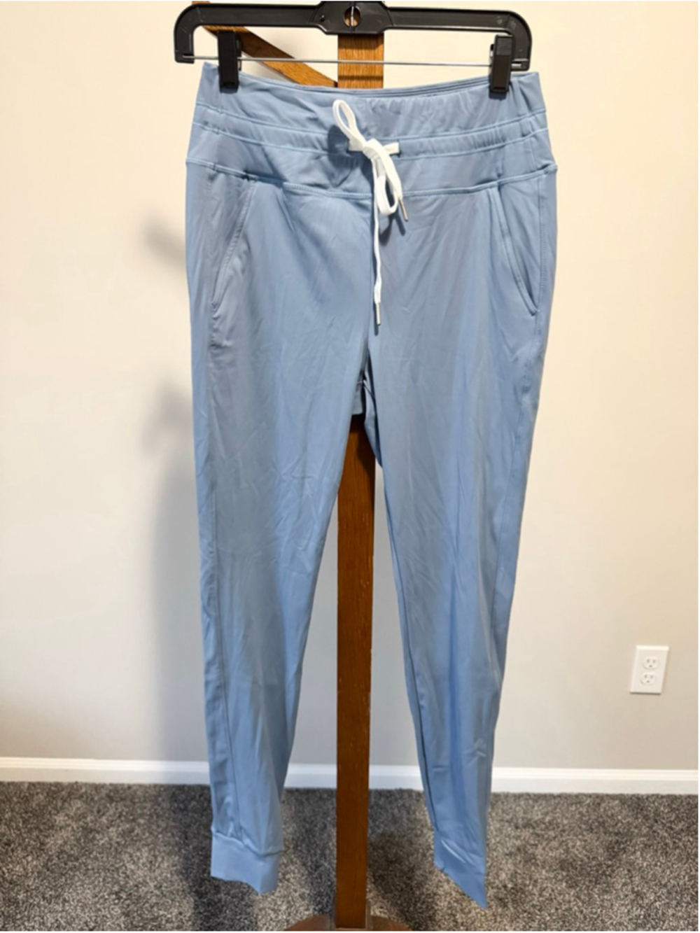 Women's SoftlyZero™ Plush Drawstring Full Length Joggers Gray Blue M Tall - Picture 5 of 13